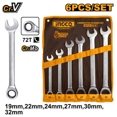 HKSPAR1061 6 PCS RATCHET SPANNER SET