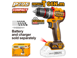 [CIDLI206681] CIDLI206681 20V LI-ION COMPACT BRUSHLESS CORDLESS IMPACT DRILL 66Nm