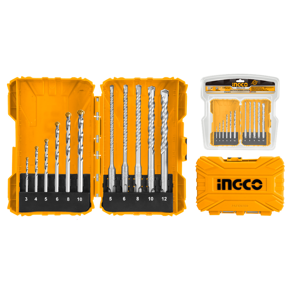 AKDL31101 11PCS CONCRETE AND HAMMER DRILL BITS SET