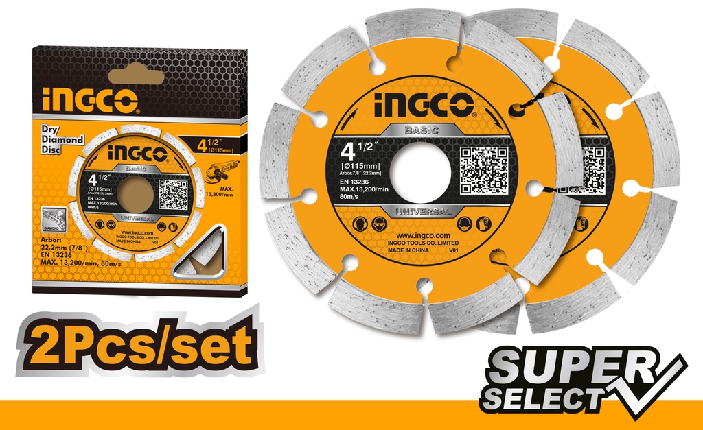 DMD0111523 2 PCS DRY DIAMOND DISC 4.5"