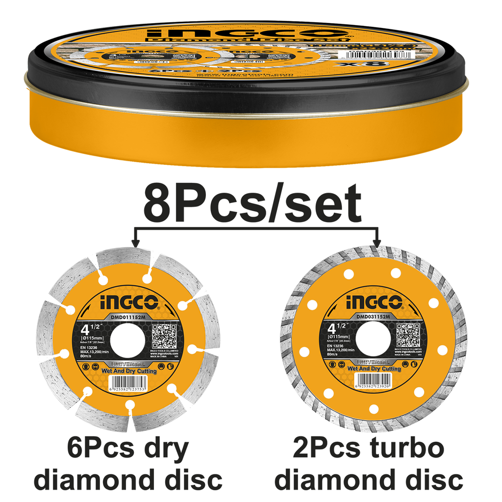 DMD301153 8 PCS DIAMOND DISC SET 4.5"