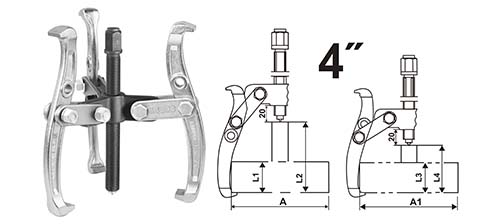 HGP01034 3 JAWS GEAR PULLER 4"