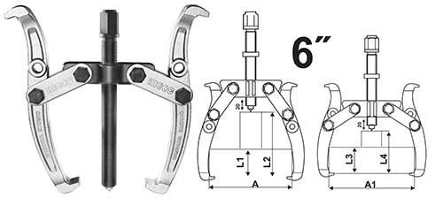 HGP08026 2 JAWS GEAR PULLER 6"