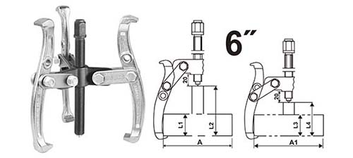 HGP08036 3 JAWS GEAR PULLER 6"