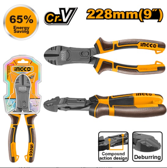 HCDCP58230 COMPOUND ACTION DIAGONAL CUTTING PLIERS 9"