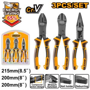 HKCPS5831 3PCS COMPOUND ACTION PLIERS SET