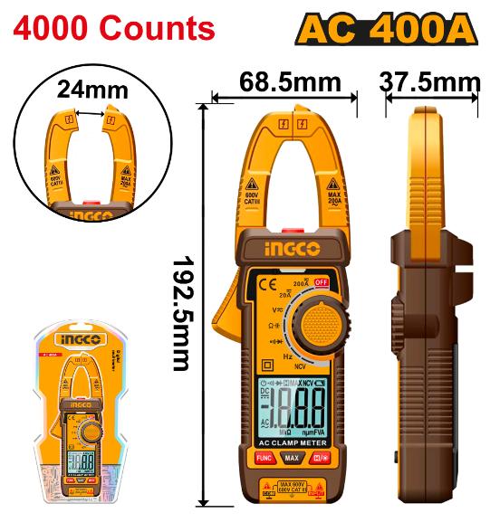 DCM62001 DIGITAL AC CLAMP METER 4000 COUNTS
