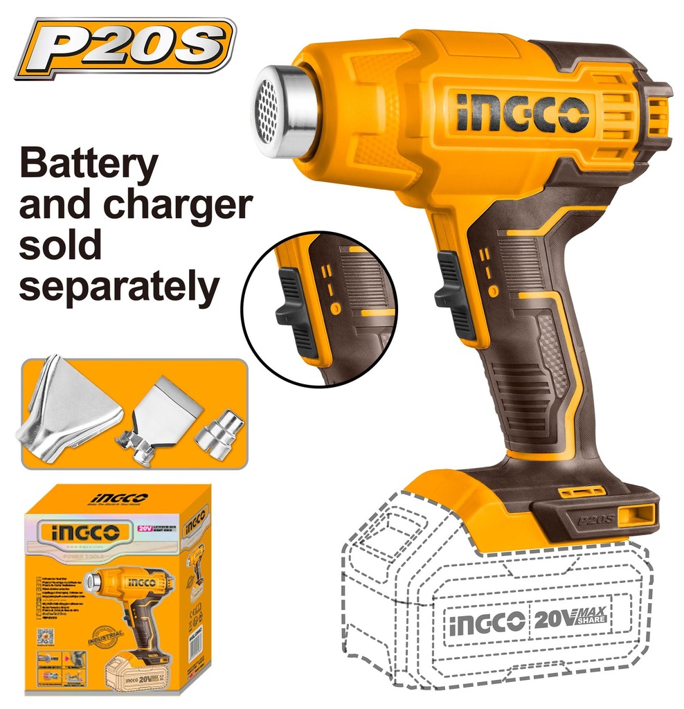 HGLI2002 CORDLESS HEAT GUN 20V