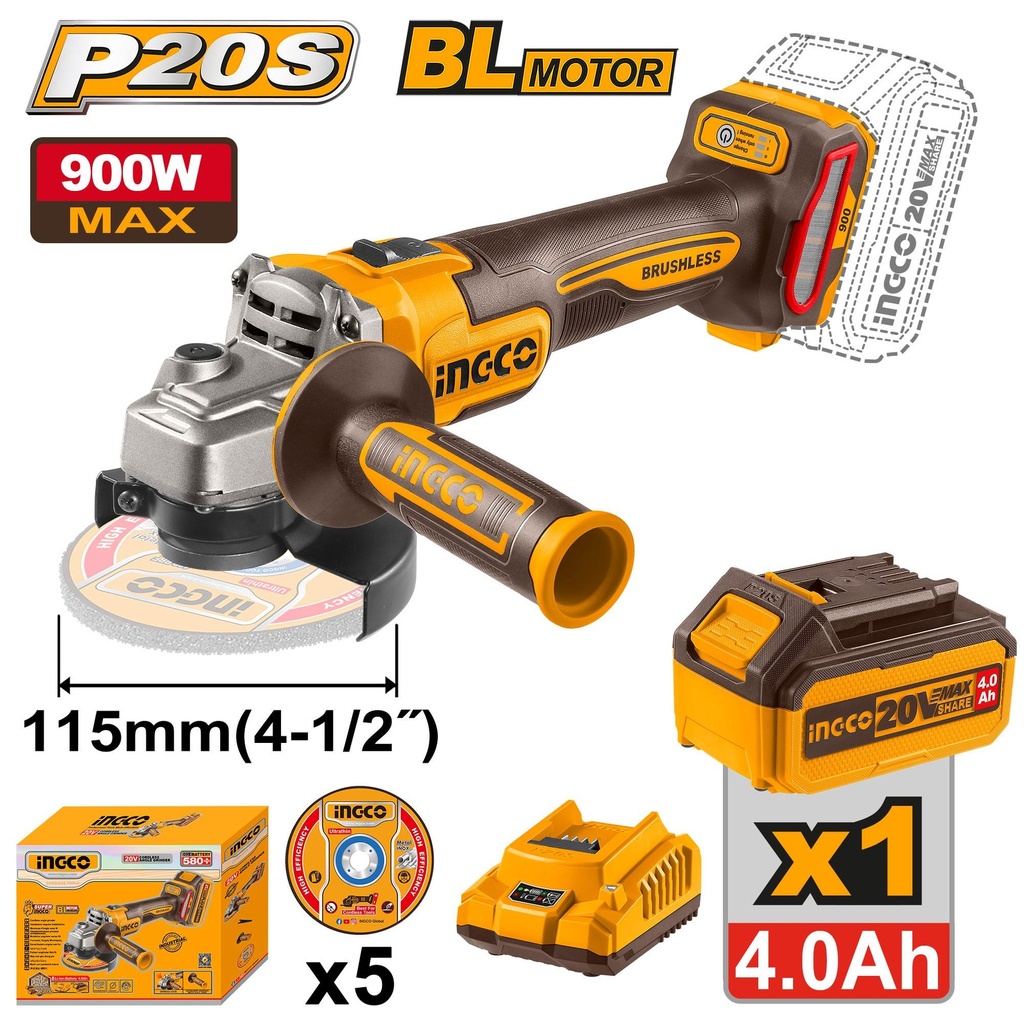 CAGLI261521 LITHIUM-ION ANGLE GRINDER 20V