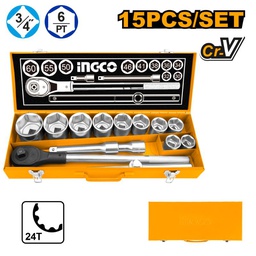 [HKTS034151] HKTS034151 15PCS 3/4" DR.SOCKET SET