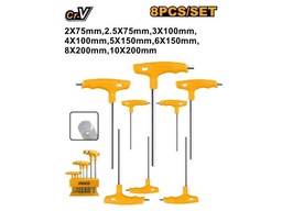 [HHKT80818] HHKT80818  8PCS T-HANDLE HEX WRENCH SET